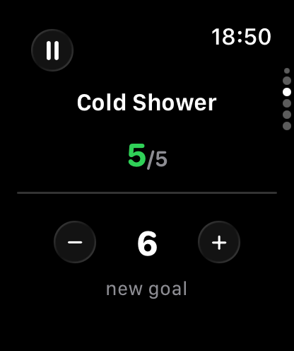 Cold Shower: 5 of 5 last week, new goal set to 6